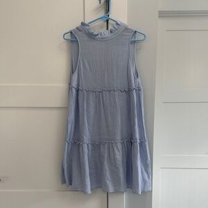 Pomander Place - Sleeveless Light Blue Ruffle Dress
